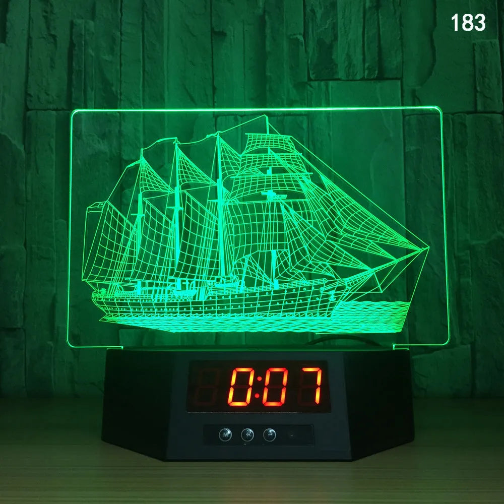 Blue dolphin 3D night light with LED glow on wireless charging base