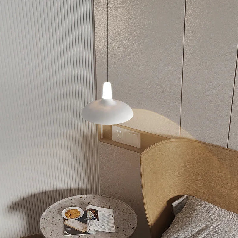 Modern minimalist adjustable bedside pendant light in Nordic style with three colour settings