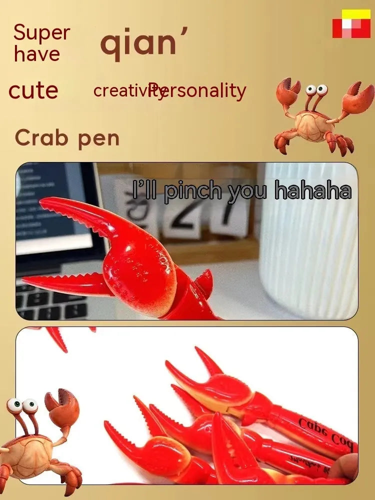 Crab design novelty ballpoint pen with a playable pressing can clip.