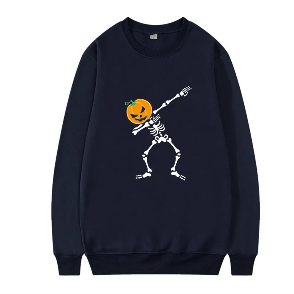 Women's printed long sleeve crew neck casual top shown in multiple colour options.