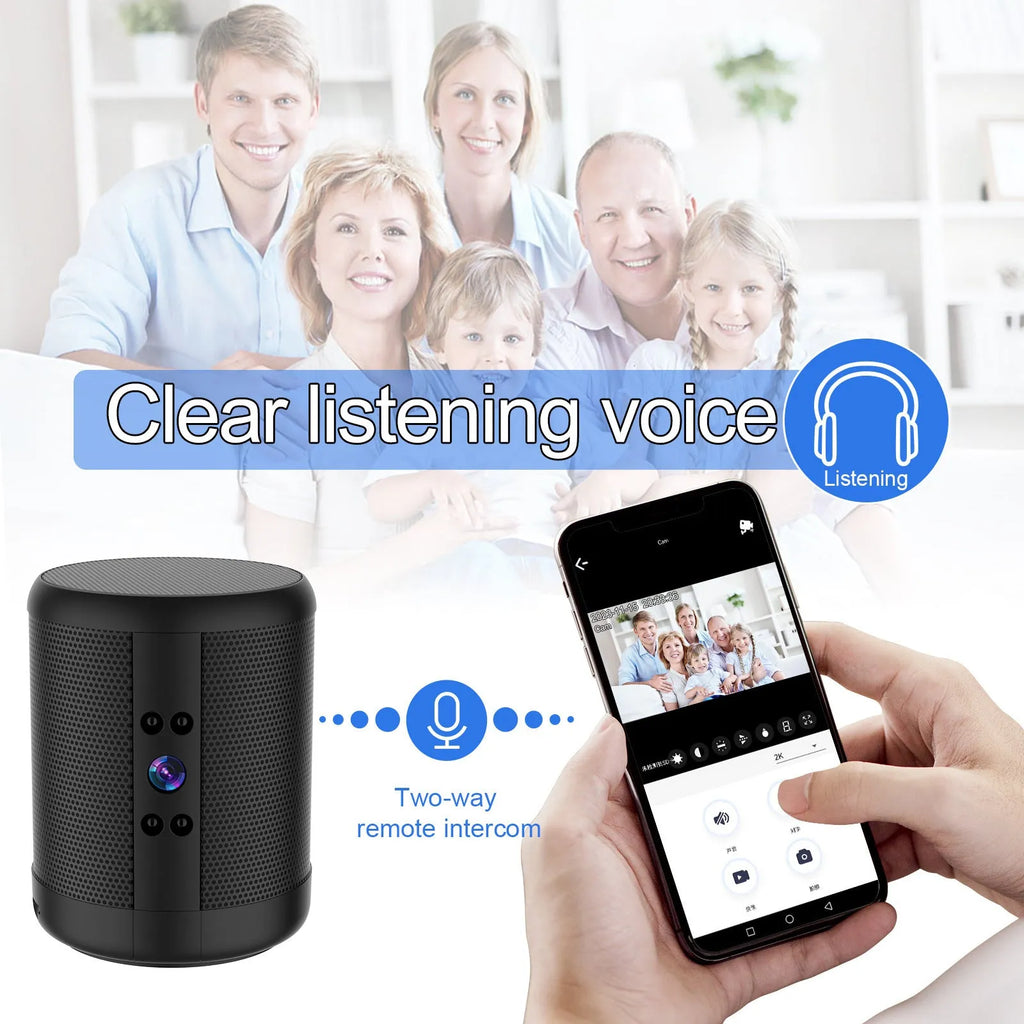 Black HD Z25 smart surveillance camera with dual voice conversation and night vision for indoor use