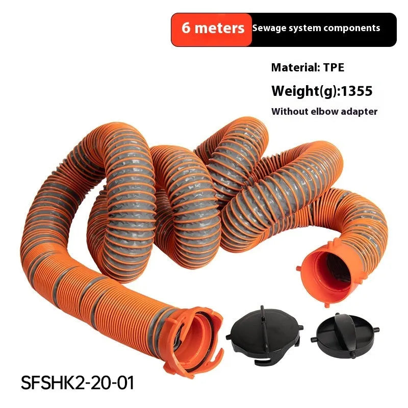 90 degree rotary elbow joint sewage hose for caravan motorhome wastewater drainage