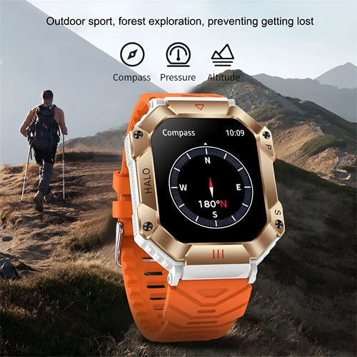 Android smart watch for women with GPS, Bluetooth calling, on wrist with resin dial and titanium case.