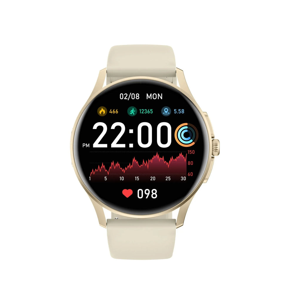 Non-invasive blood glucose detection smart watch with heart rate and blood pressure monitoring, IPS screen, black colour, on wrist