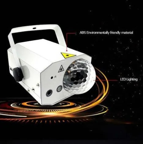 Black and white LED laser magic fan stage lighting equipment with dual projection effects