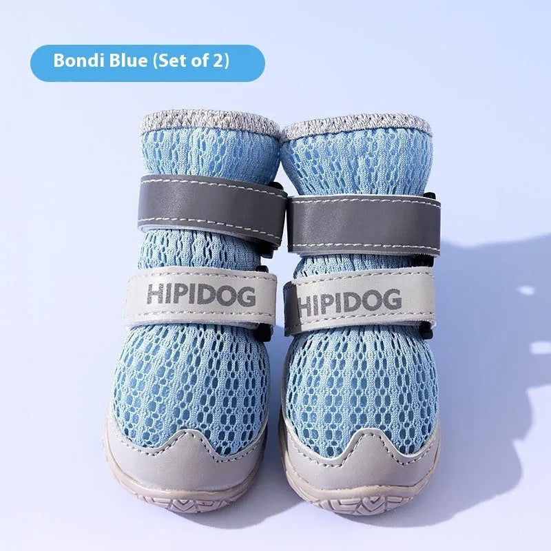 Cartoon style summer dog shoes in Bondi Blue colour with wear-resistant PU construction for paw protection