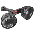 Black car USB rear electric fan with adjustable single head for vehicle cooling