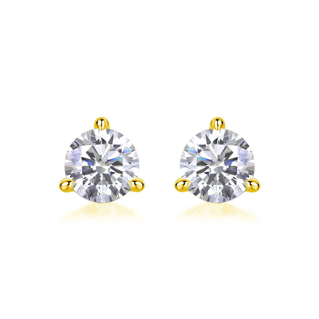 Frozen Frame 0.5-carat moissanite stud earrings in S925 silver platinum-plated gold colour gift box