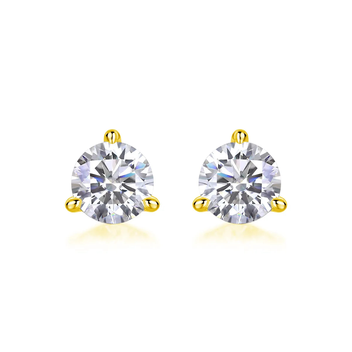 Frozen Frame 0.5-carat moissanite stud earrings in S925 silver platinum-plated gold colour gift box