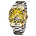 Men's automatic mechanical watch with stainless steel strap showing multiple colour variations