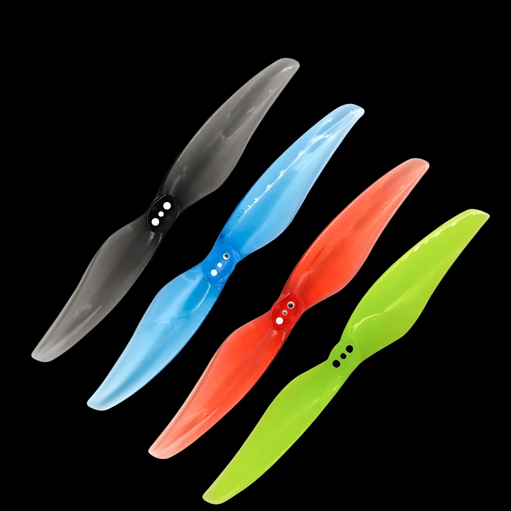 2-blade 4-inch ABS propeller set in fluorescent yellow colour with 1.5mm centre bore for RC model aircraft