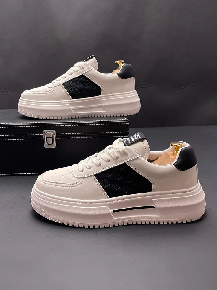 Unisex white sports casual shoes with cloth upper, rubber foam sole, and green or black accent details.