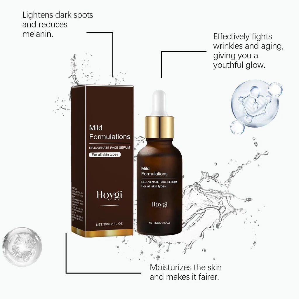 30ml facial skin care essence bottle with hyaluronic acid, vitamin C, collagen, and arbutin formula