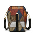 Soft PU stitching shoulder bag in irregular blue with black or brown, single strap, sandwich pocket.