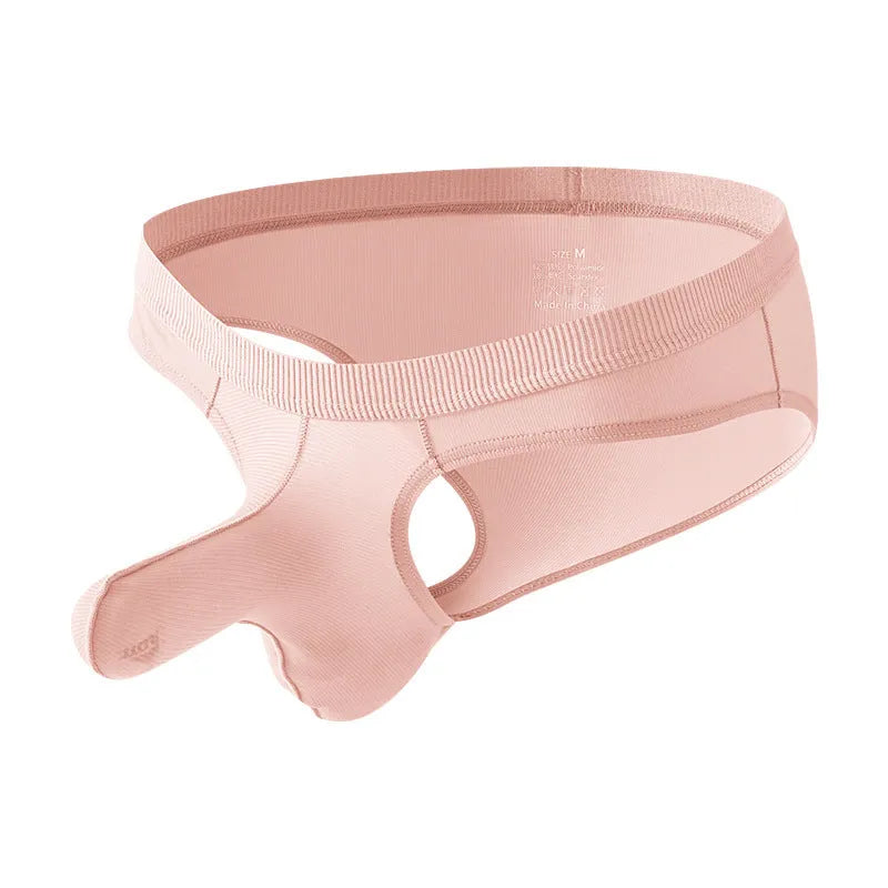 Men's low waist briefs in ice silk fabric showing colour options and briefs style