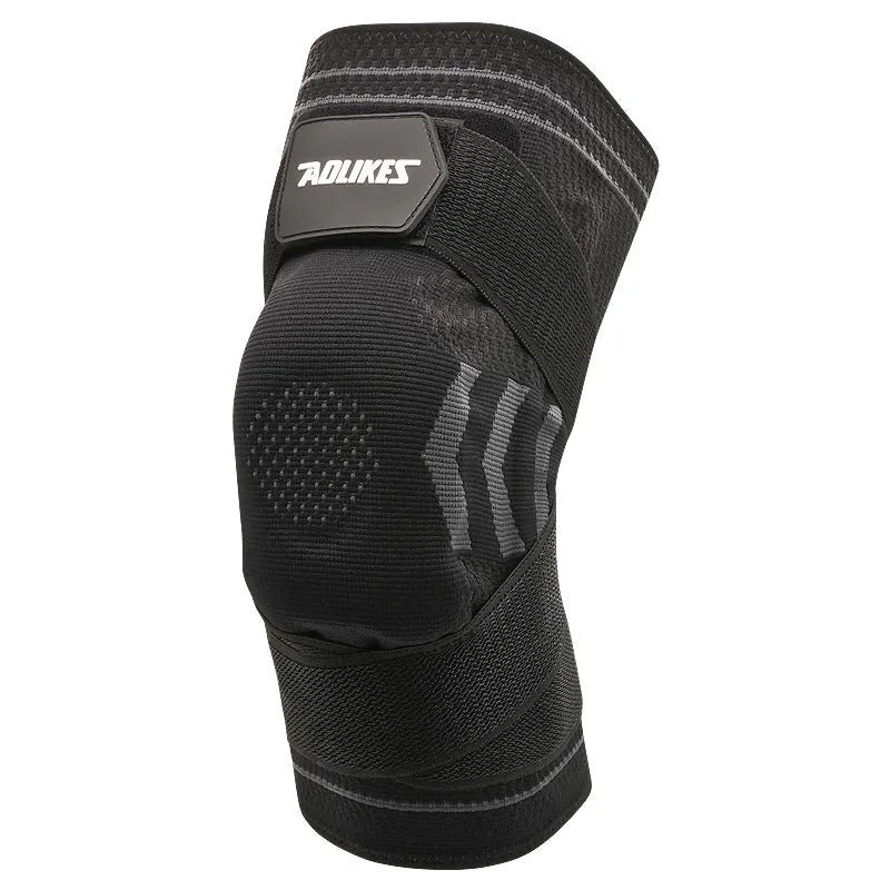 Nylon cycling knee support leg guard set for outdoor exercise, black and gray, size M L XL