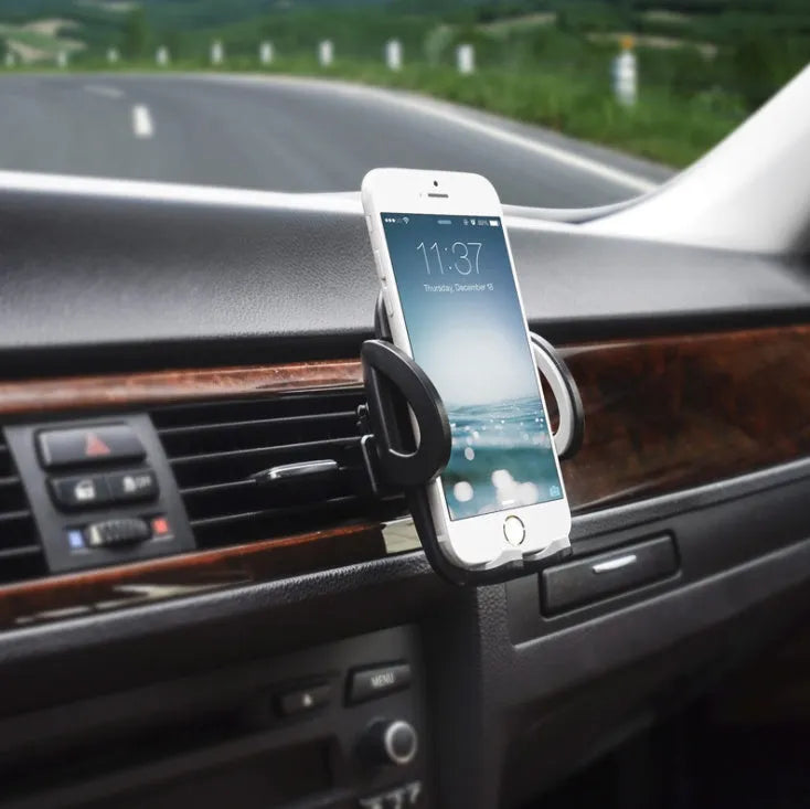Universal mobile phone holder attached to car air conditioning outlet