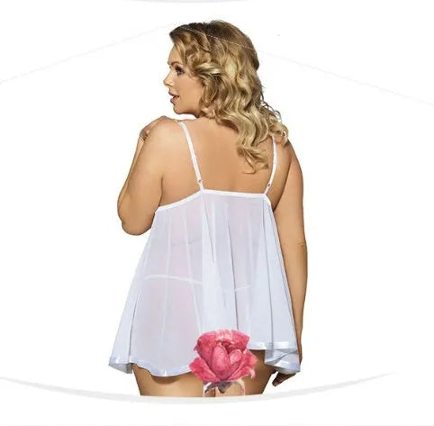 Women sexy lingerie mesh lace sling sleepdress in purple colour, plus size 6XL, polyester fabric