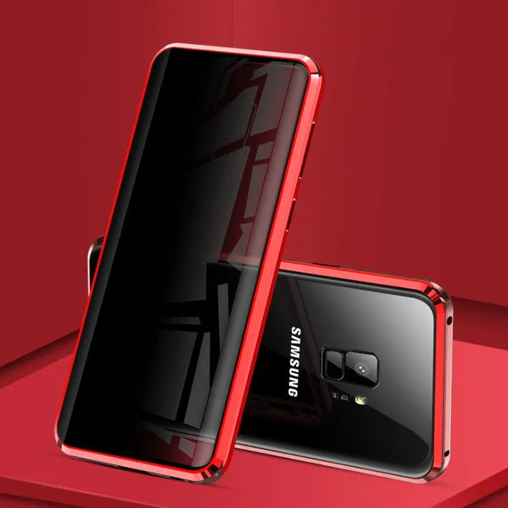 Samsung Galaxy magnetic anti-peep phone case with clamshell design in solid colour options
