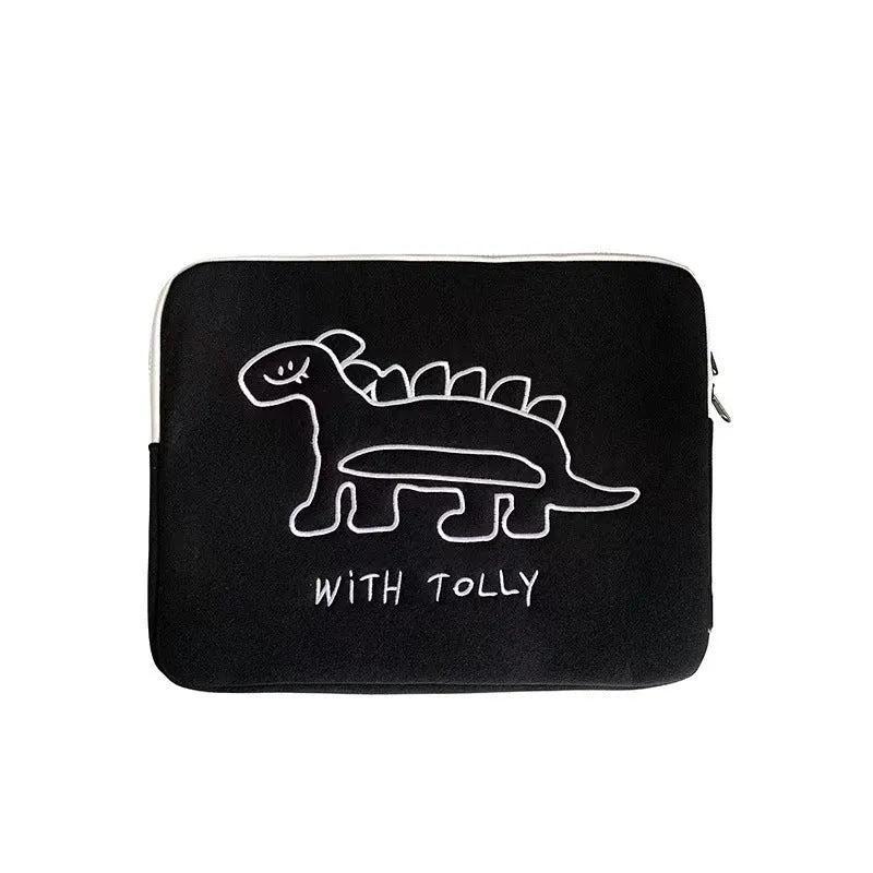 Embroidered laptop sleeve with animal pattern for 13.3 to 15.6 inch laptops