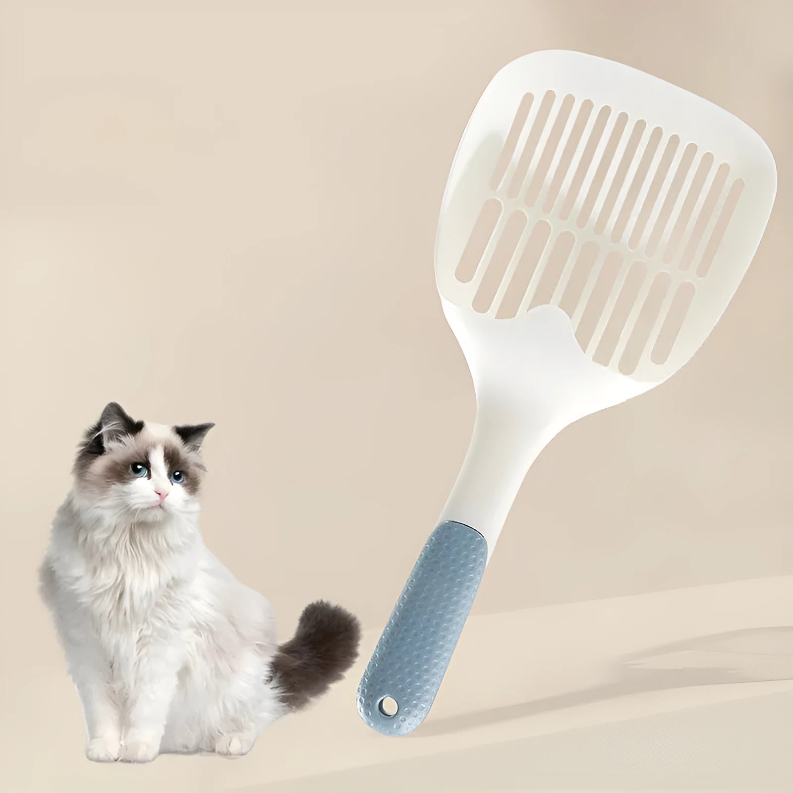 Large solid plastic cat litter shovel for tofu cat litter waste removal