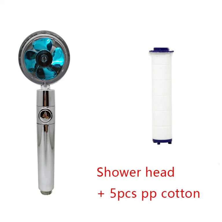 ABS water saving shower head with round head, chrome alloy finish, and 360-degree rotating joint