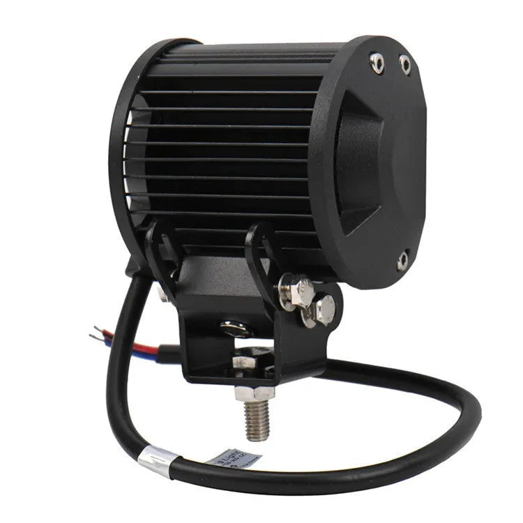 Black 18W LED off road searchlight with polycarbonate cover and three 6W LEDs