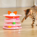 Rotating four-layer cat plate interactive educational toy in black, pink or purple for boredom relief