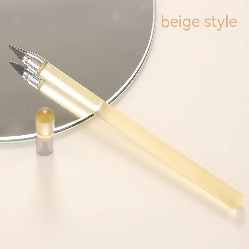 Transparent acrylic eternal pencil with alloy pen head in sharpening-free design