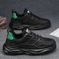 Men's solid colour breathable mesh shoes with round toe in black or white