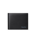 Men's first layer cowhide leather wallet with letter pattern and anti-theft RFID function, front view