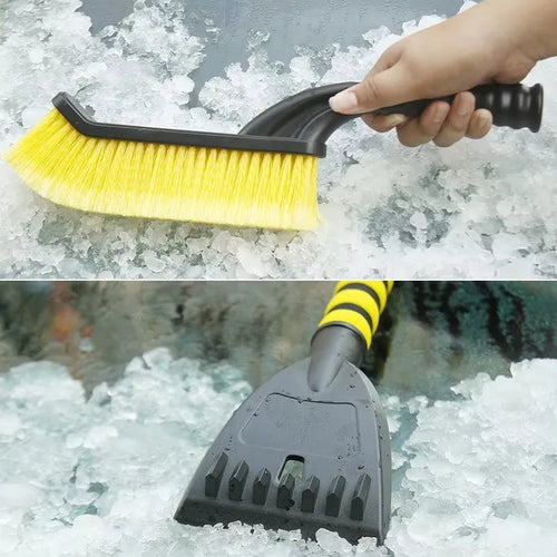 2 in 1 detachable snow brush ice scraper with red foam grip for car windshield