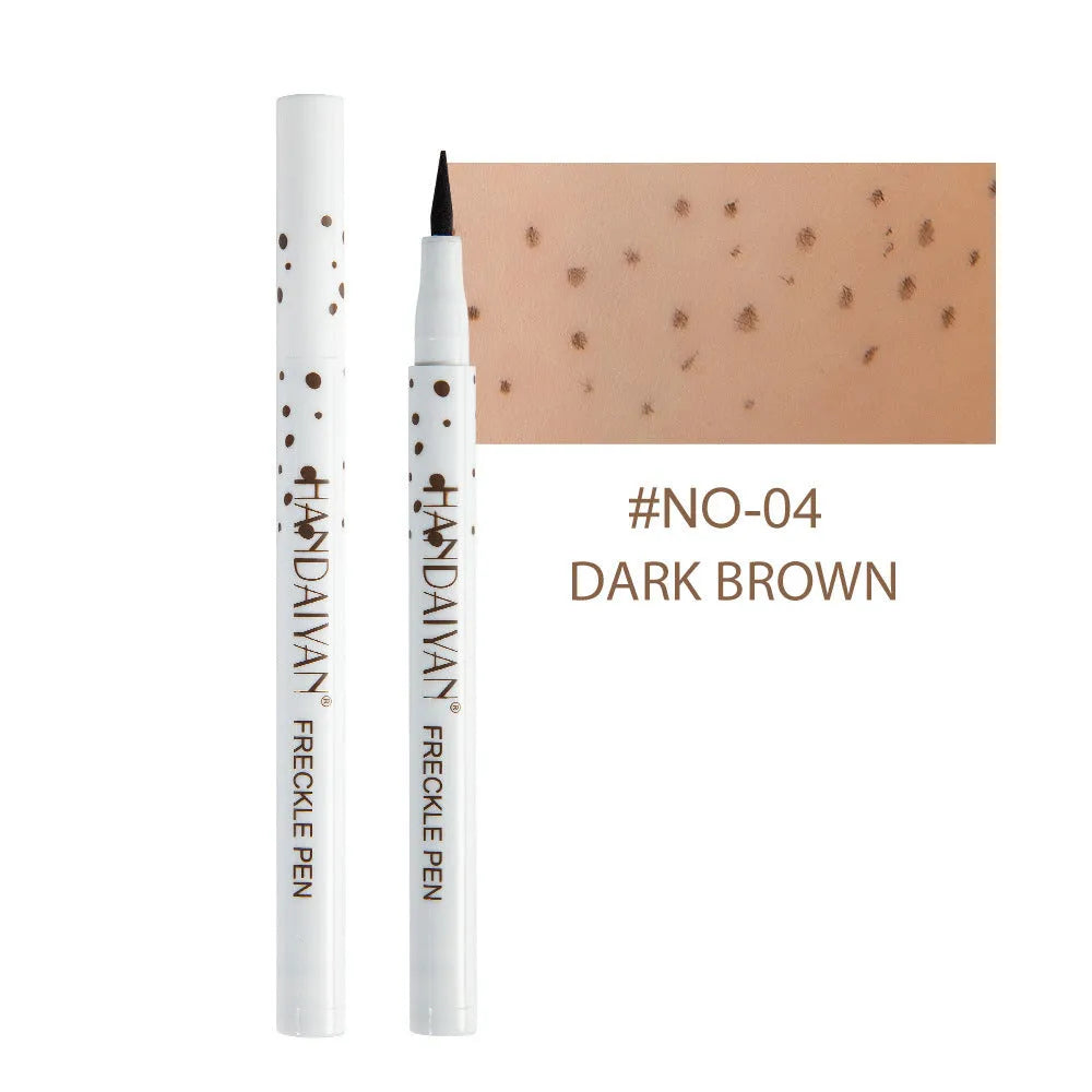 Dark brown freckle pen with precision tip for natural-looking waterproof makeup application