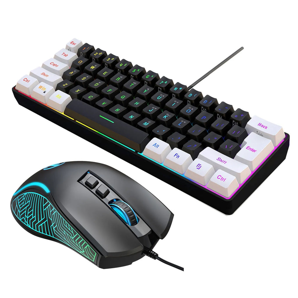 Simple wired 61-key USB membrane keyboard in multiple colour options including white and black
