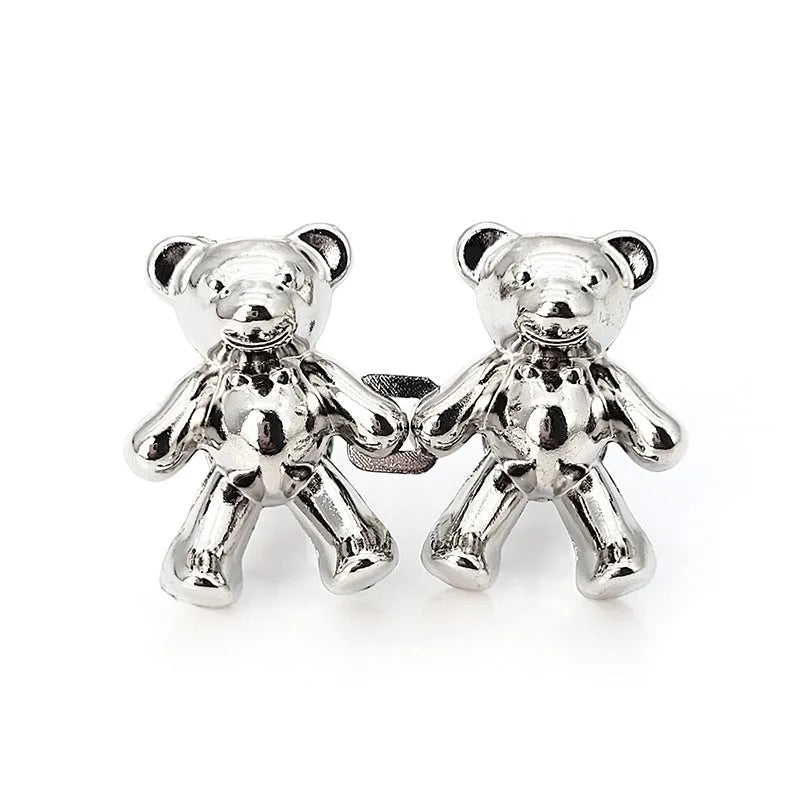 Cute bear alloy waist clip fastener for trousers, 40mm x 27mm, available in multiple colours