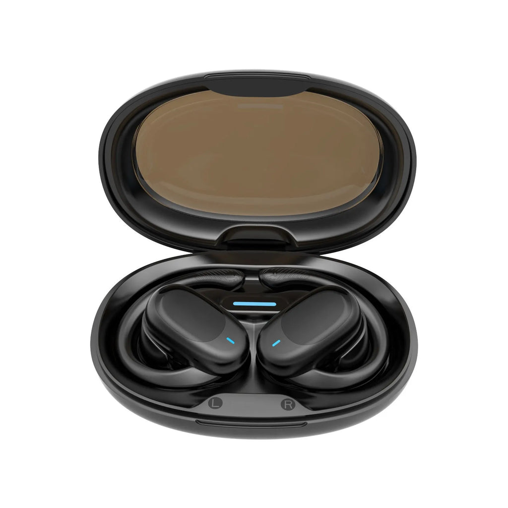 Non-in-ear air conduction Bluetooth headset in black ABS, with Jerry chip and breathing light