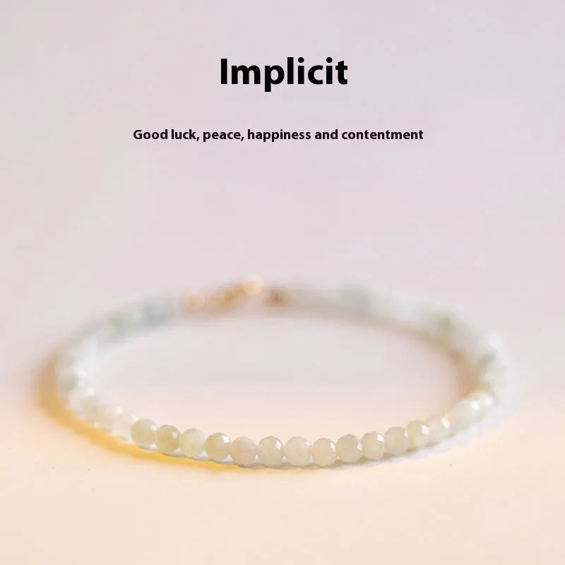 Women's Korean retro style jade bracelet with ball type design showing sizing options