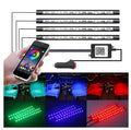 One for four RGB APP controlled LED car interior atmosphere light kit with 5050SMD chips and music sync mode
