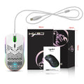Lightweight honeycomb shell gaming mouse with RGB lighting, black, 6 programmable buttons