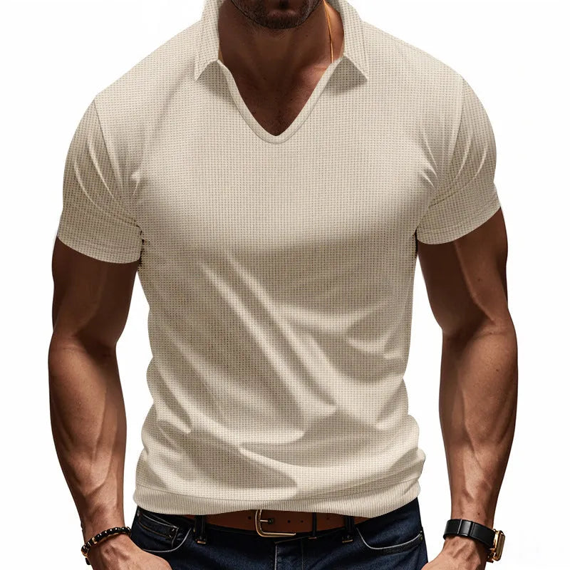 Men's V-neck loose fit short sleeve t-shirt in six colour options
