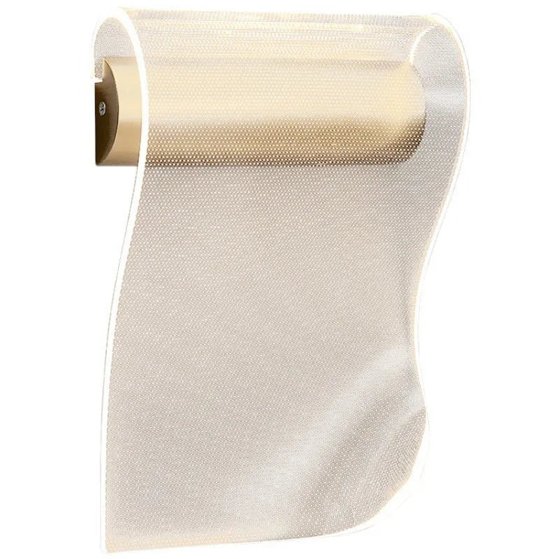 Wall lamp with bend arm and acrylic shade shown in neutral colour