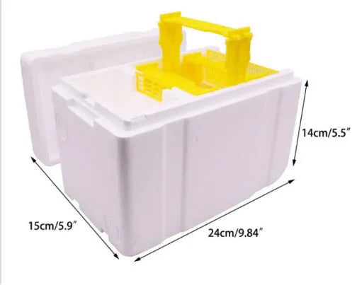 Three white EPS foam mini delivery boxes for beehive beekeeping tool set.