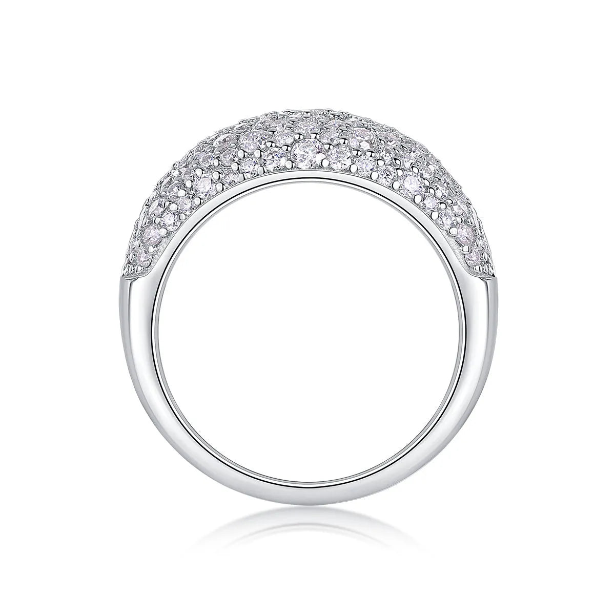 Moonlit Night Stars moissanite wedding ring set in platinum-plated S925 silver, gift boxed