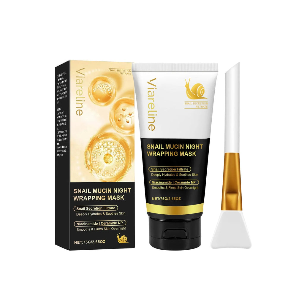 Turmeric sleep mask 120g tube with brush, hydrating exfoliating facial mask set, 4.6 x 4.6 x 14.2cm