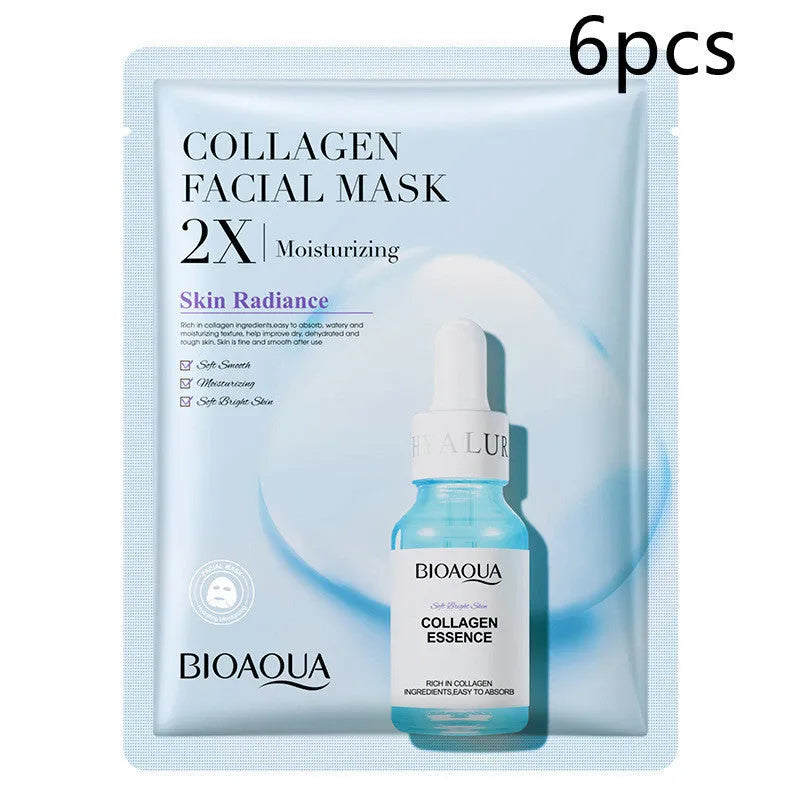Collagen face mask sheet with hyaluronic acid gel formula in 30g pack