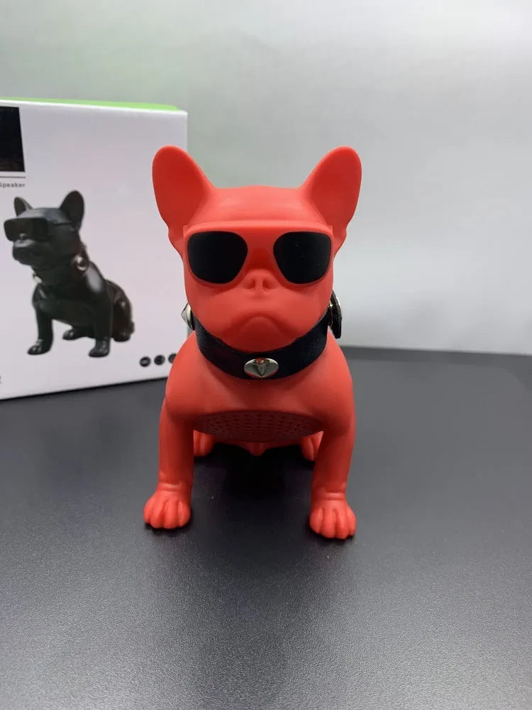 Mini bulldog Bluetooth speaker in black colour showing full body design with wireless connectivity