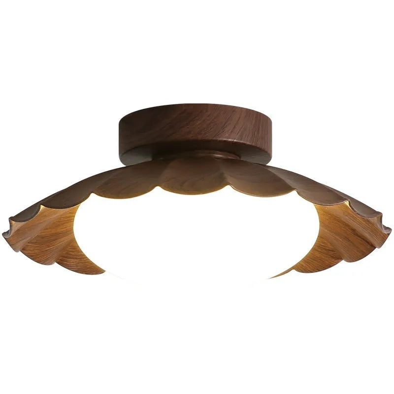 Mid-ancient silent balcony LED ceiling light round 25cm in beige with iron and acrylic shade