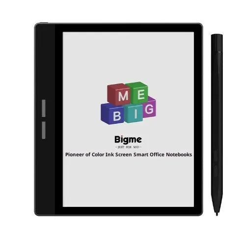 7-inch colour e-ink smart office e-book reader in black with capacitive stylus showing screen with reading content