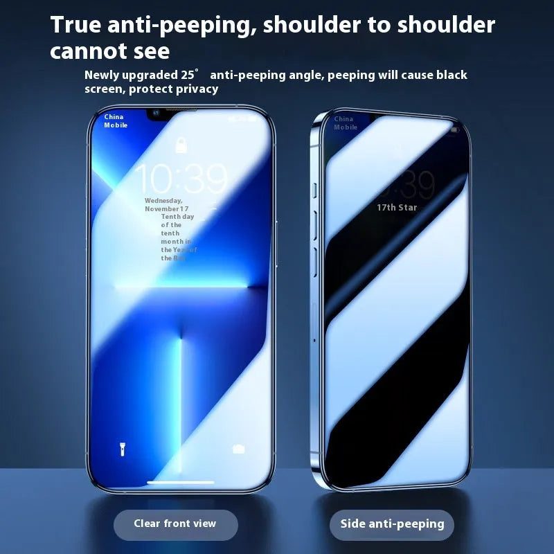 Tempered glass privacy screen protector for iPhone 17 with anti-peep and dustproof design