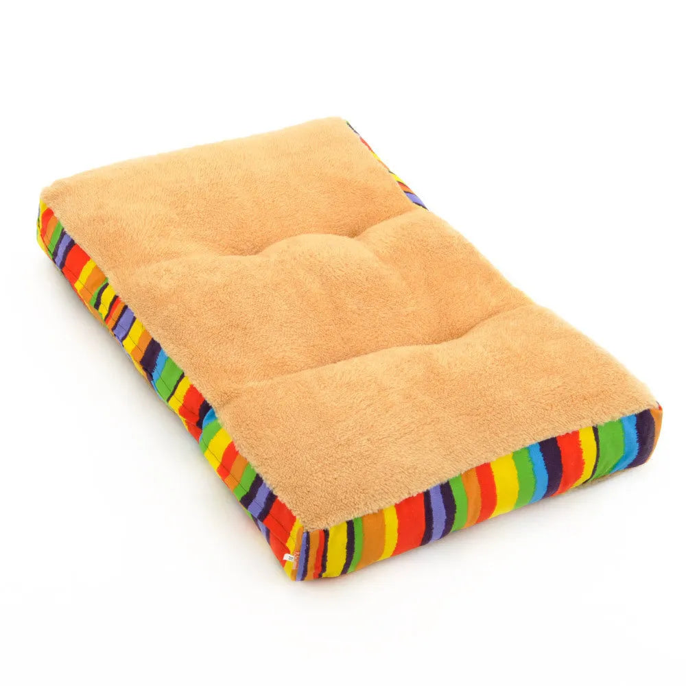 Brown dog mat mattress seat cushion 90 x 75 x 17cm with suede side